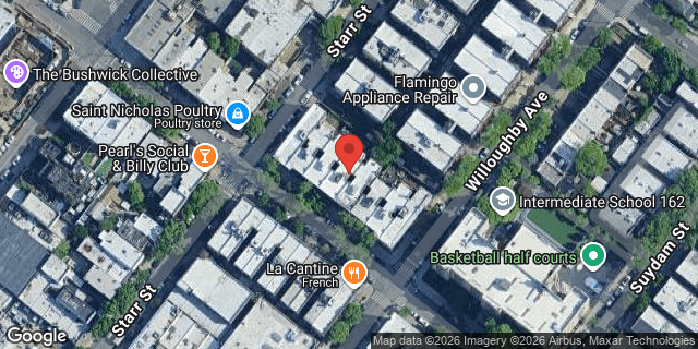 Aerial map of 49 ST NICHOLAS AVENUE, Brooklyn