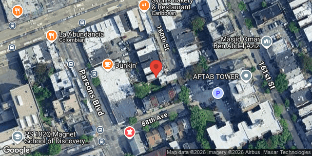 Aerial map of 87-84 160 STREET, Queens