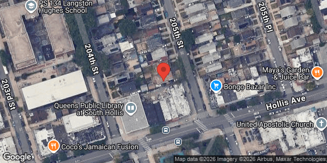Aerial map of 109-36 205 STREET, Queens