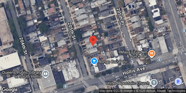 Aerial map of 109-33 205 STREET, Queens