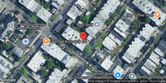 Aerial map of 413 ONDERDONK AVENUE, Queens
