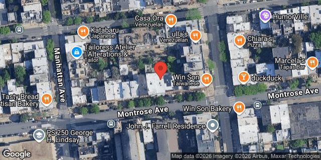 Aerial map of 139 MONTROSE AVENUE, Brooklyn