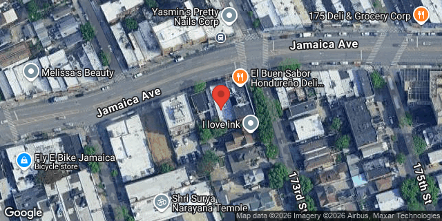 Aerial map of 172-24 JAMAICA AVENUE, Queens
