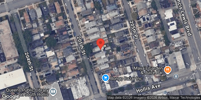 Aerial map of 109-29 205 STREET, Queens