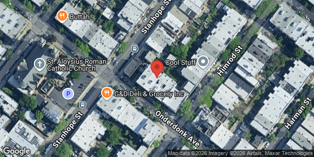 Aerial map of 407 ONDERDONK AVENUE, Queens