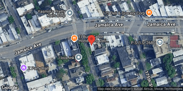 Aerial map of 173-02 JAMAICA AVENUE, Queens