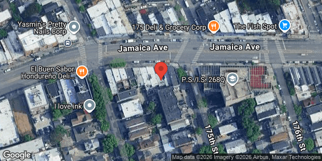 Aerial map of 173-16 JAMAICA AVENUE, Queens