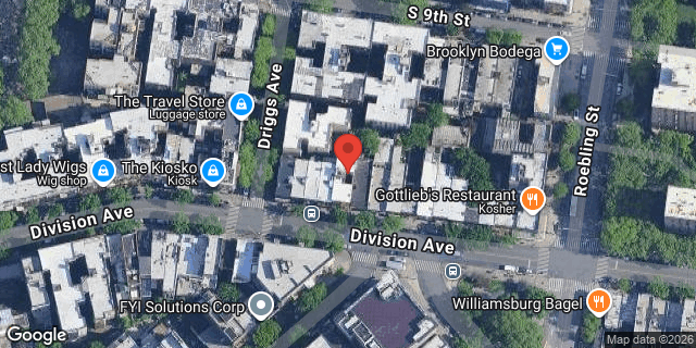 Aerial map of 153 DIVISION AVENUE, Brooklyn
