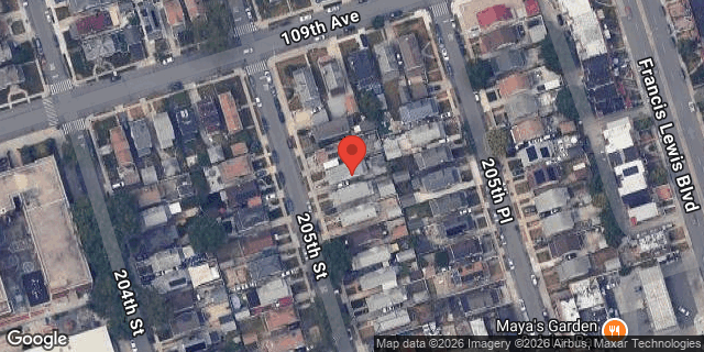 Aerial map of 109-17 205 STREET, Queens
