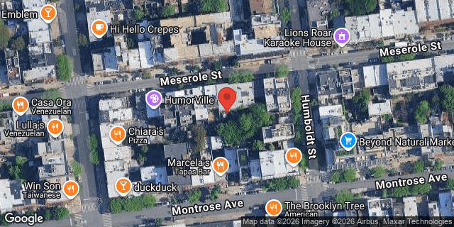 Aerial map of 178 MESEROLE STREET, Brooklyn