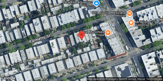 Aerial map of 60-64 PALMETTO STREET, Queens