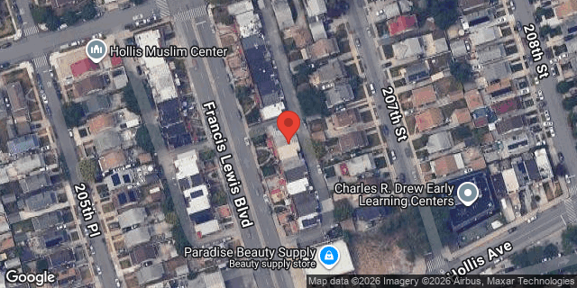 Aerial map of 109-25 FRANCIS LEWIS BLVD, Queens