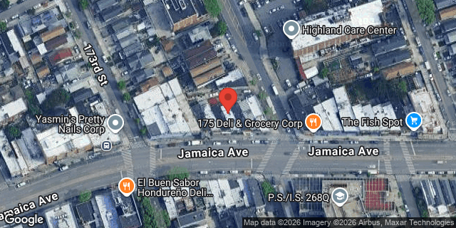 Aerial map of 173-25 JAMAICA AVENUE, Queens