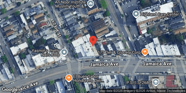 Aerial map of 173-17 JAMAICA AVENUE, Queens
