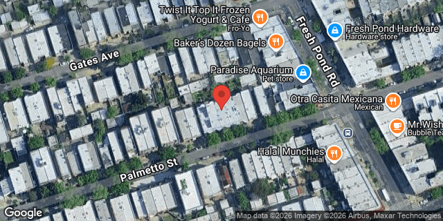 Aerial map of 60-59 PALMETTO STREET, Queens
