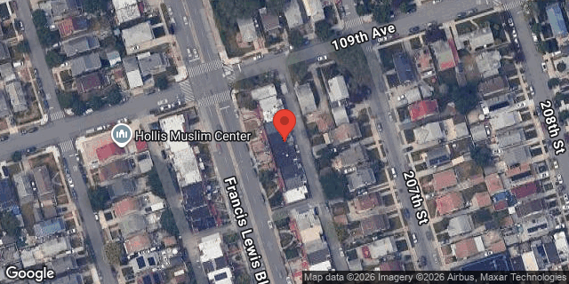 Aerial map of 109-09 FRANCIS LEWIS BLVD, Queens