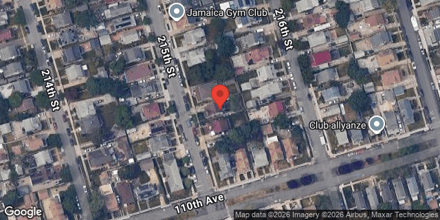 Aerial map of 109-45 215 STREET, Queens