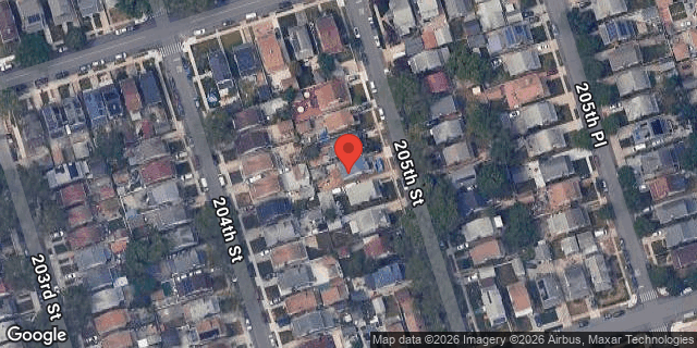 Aerial map of 104-22 205 STREET, Queens
