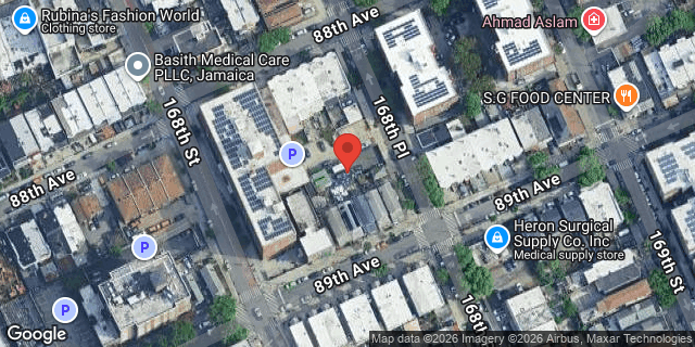 Aerial map of 88-16 168 PLACE, Queens