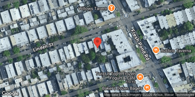 Aerial map of 60-64 LINDEN STREET, Queens