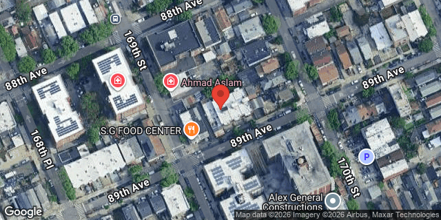 Aerial map of 169-09 89 AVENUE, Queens
