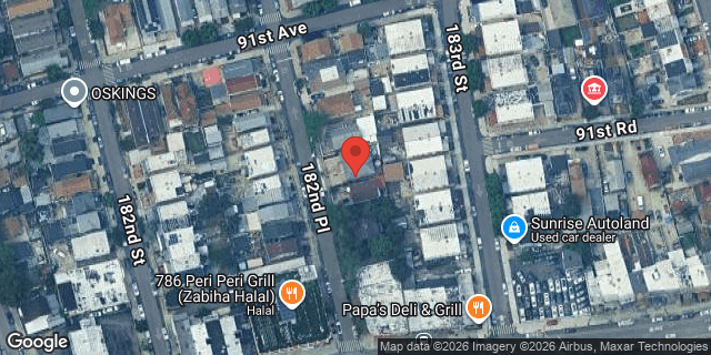Aerial map of 91-19 182 PLACE, Queens