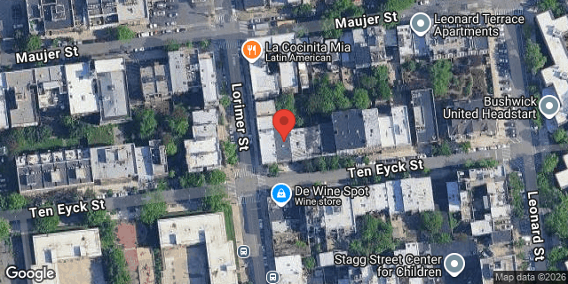 Aerial map of 51 TEN EYCK STREET, Brooklyn