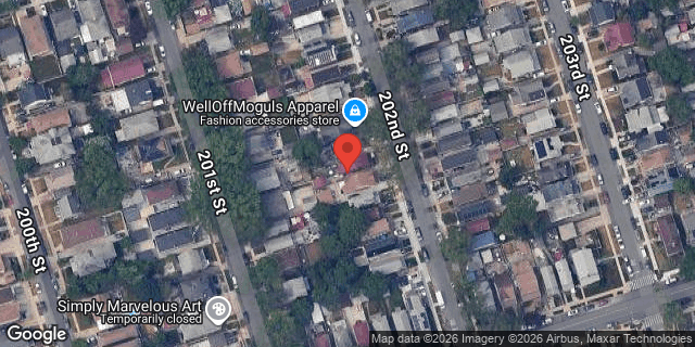 Aerial map of 100-34 202 STREET, Queens