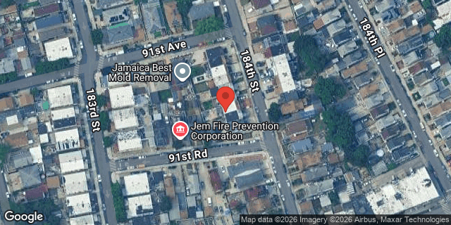 Aerial map of 91-14 184 STREET, Queens