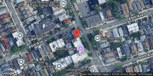 Aerial map of 89-06 175 STREET, Queens