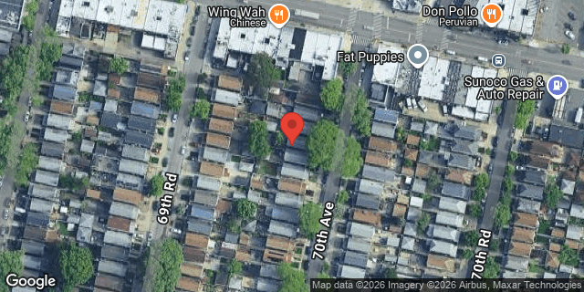 Aerial map of 89-43 70 AVENUE, Queens