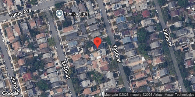 Aerial map of 100-26 205 STREET, Queens
