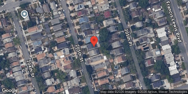 Aerial map of 100-29 205 STREET, Queens
