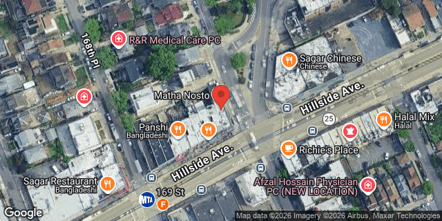 Aerial map of 168-47 HILLSIDE AVENUE, Queens