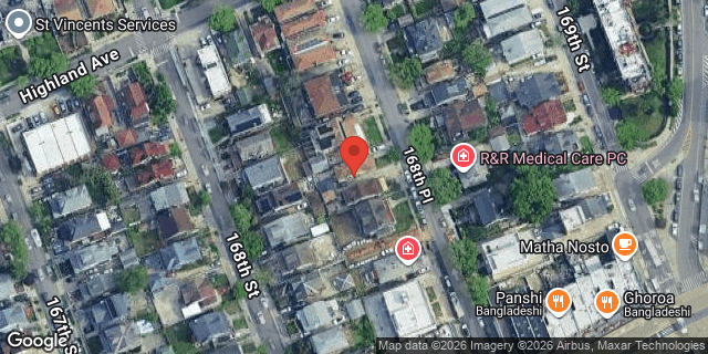 Aerial map of 87-24 168 PLACE, Queens