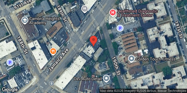 Aerial map of 188-30 JAMAICA AVENUE, Queens