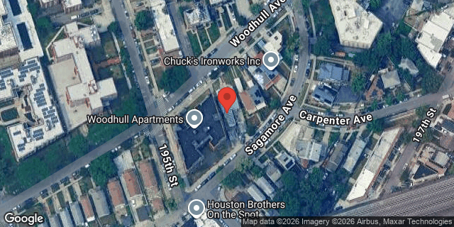 Aerial map of 195-14 WOODHULL AVENUE, Queens