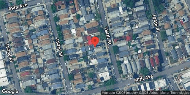 Aerial map of 89-26 184 STREET, Queens
