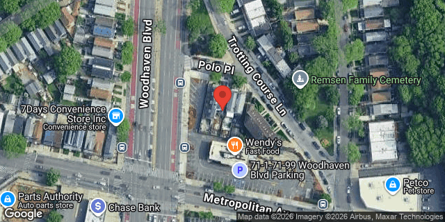Aerial map of 90-12 POLO PLACE, Queens