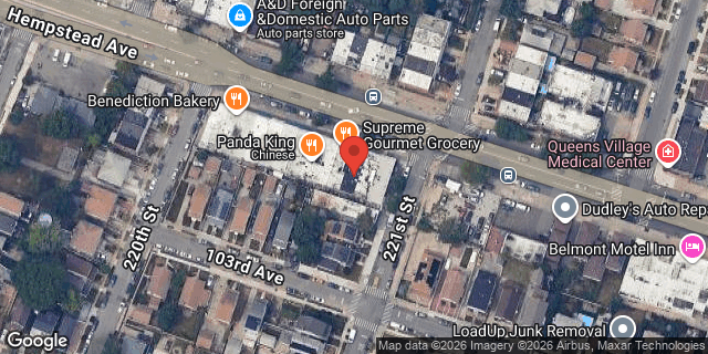 Aerial map of 220-22 HEMPSTEAD AVENUE, Queens