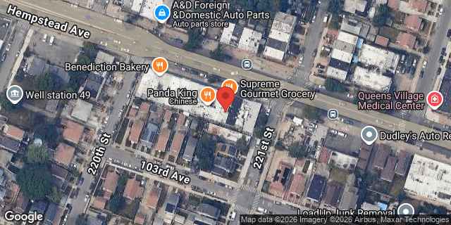 Aerial map of 220-20 HEMPSTEAD AVENUE, Queens