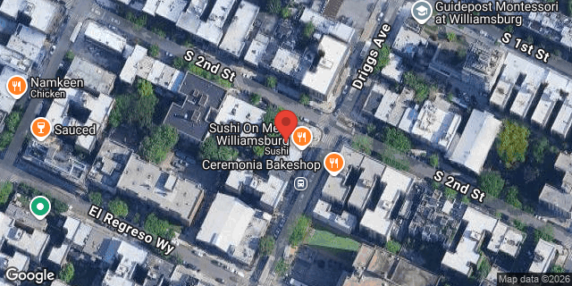 Aerial map of 742 DRIGGS AVENUE, Brooklyn