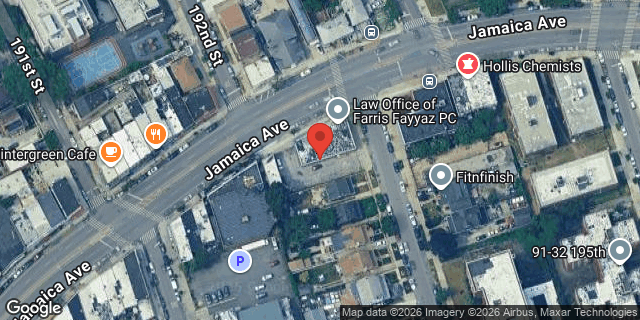 Aerial map of 192-08 JAMAICA AVENUE, Queens