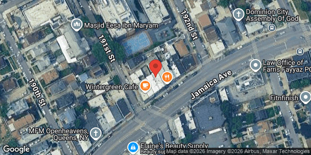 Aerial map of 191-07 JAMAICA AVENUE, Queens
