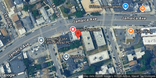 Aerial map of 193-16 JAMAICA AVENUE, Queens