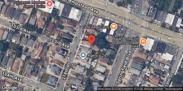 Aerial map of 102-17 218 PLACE, Queens