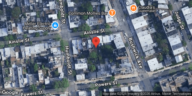 Aerial map of 298 AINSLIE STREET, Brooklyn
