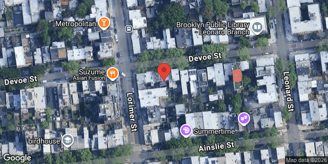 Aerial map of 64 DEVOE STREET, Brooklyn
