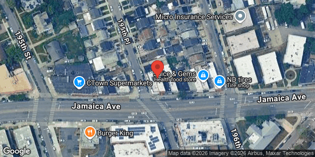 Aerial map of 195-29 JAMAICA AVENUE, Queens