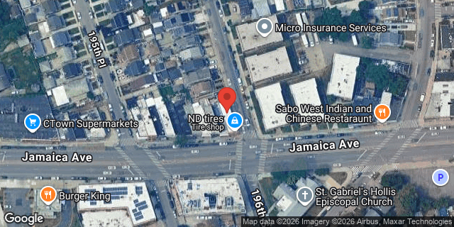 Aerial map of 195-47 JAMAICA AVENUE, Queens